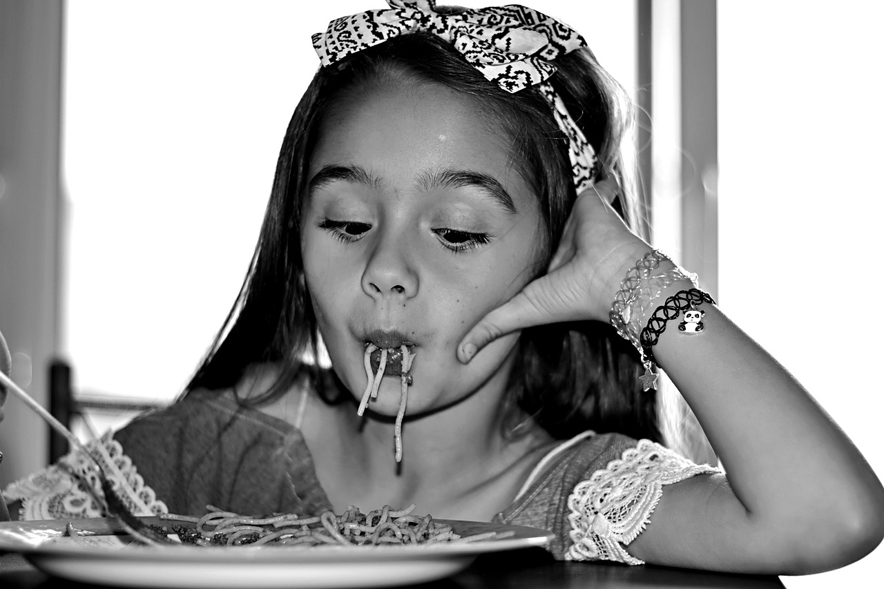 pasta, squint, ladle, fun, girl, little girl table, eat, pasta, pasta, pasta, pasta, pasta, squint, squint, squint, eat